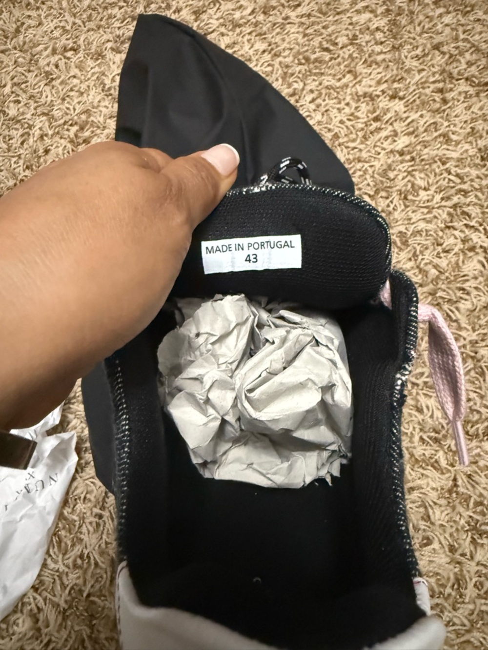 Men's Black and Pink Athletic Sneakers - Unbranded